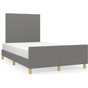 vidaXL - Bedframe - zonder - matras - 120x190 - cm - stof - donkergrijs