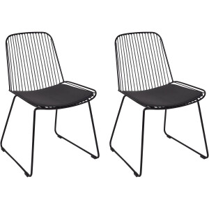 BELIANI PENSACOLA - Eetkamerstoel set van 2 - Zwart - Metaal