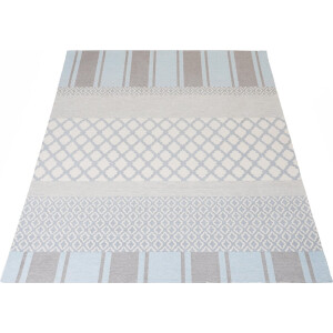 Vloerkleed Bobby Blue 200 x 280 cm - Laagpolig Synthetisch Vloerkleed – Grafisch / Modern Design