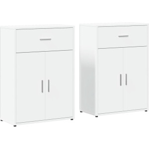 vidaXL - Dressoirs - 2 - st - 60x30x84 - cm - bewerkt - hout - wit