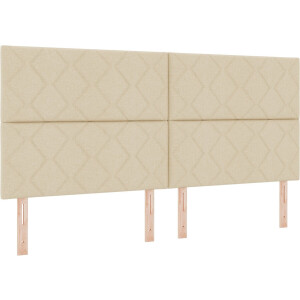 vidaXL - Boxspring - bed - met - hoofdeinde - Crème - 200 - x - 200 - cm - Stof