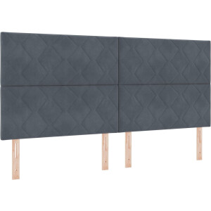 vidaXL - Boxspring - bed - met - matras - Donkergrijs - 200 - x - 200 - cm - Fluweel