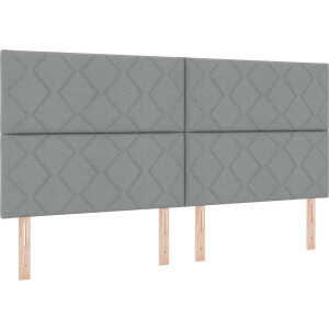 vidaXL - LED - Box - Spring - Bed - met - matras - Lichtgrijs - 200 - x - 200 - cm - Stof
