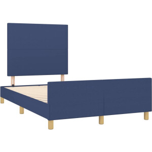 vidaXL - Bedframe - zonder - matras - 120x190 - cm - stof - blauw
