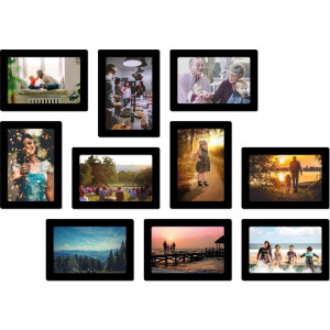 Magnetische fotolijst - foto 21x30 cm - zwart - 10 stuks - fotowand
