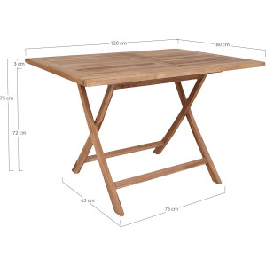 House Nordic Eettafel Oviedo Teakhout 120cm