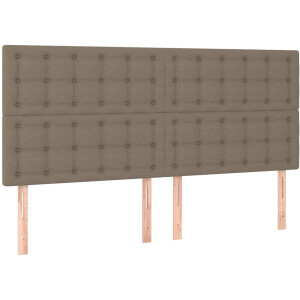 vidaXL - Hoofdbord - taupe - 160x5x118/128 - cm - Stof