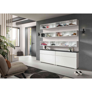 Shoelove schoenenkastcombinatie wit NB industrieel grijs NB - 27x190x194cm
