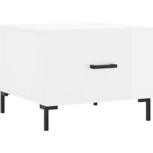 vidaXL - Salontafel - 50x50x40 - cm - bewerkt - hout - hoogglans - wit