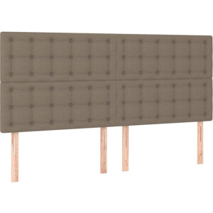 vidaXL - Hoofdbord - taupe - 200x5x118/128 - cm - Stof