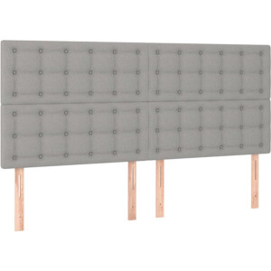vidaXL - Hoofdbord - lichtgrijs - 160x5x118/128 - cm - stof