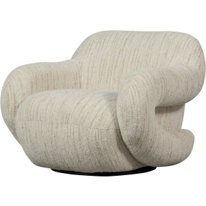 WOOOD Folke Fauteuil - Chenille Stof - Naturel Melange - 70x88x88 cm