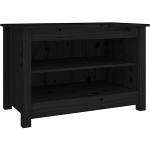 vidaXL - Schoenenbank - 70x38x45,5 - cm - massief - grenenhout - zwart