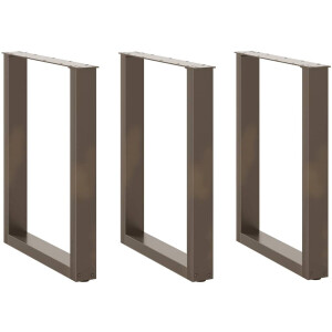 vidaXL - Eettafelpoten - 3 - st - U-vormig - 70x(72-73) - cm - staal - naturel