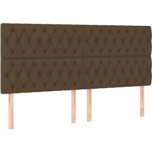vidaXL - Hoofdbord - donkerbruin - 180x7x118/128 - cm - stof