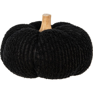 Clayre & Eef Decoratie Pompoen Ø 20x14 cm Zwart Polyester Herfst decoratie