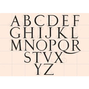 IXXI Alphabet Capitals, Aster Edition - 140 x 100 cm - Gratis ophangtool - Grote wanddecoratie en posters - Grafisch Ontwerp, Typografie, Line art
