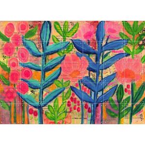 IXXI Vivienne, Yvette Fanciulli - 140 x 100 cm - Gratis ophangtool - Grote wanddecoratie en posters - Speels, Kleurrijk, Gemengde Technieken