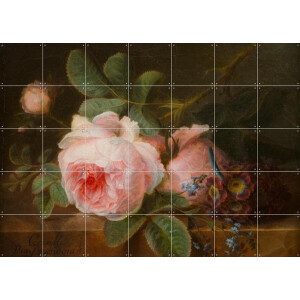 IXXI Koolroos, Gerard van Spaendonck & Het Noordbrabants Museum - 140 x 100 cm - Gratis ophangtool - Grote wanddecoratie en posters - Olieverf