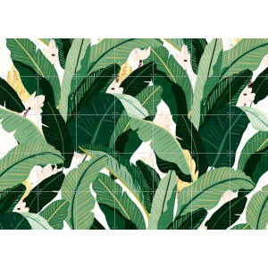IXXI Banana Leaf Neutral White, Lotte Dirks - 140 x 100 cm - Gratis ophangtool - Grote wanddecoratie en posters - Digitale Kunst, Illustraties