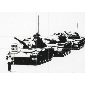 IXXI Golf Sale, Banksy - 140 x 100 cm - Gratis ophangtool - Grote wanddecoratie en posters - Street art, Illustraties, Pop art, Mancave, Woonkamer