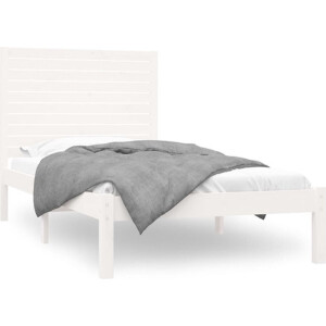 vidaXL - Bedframe - massief - hout - wit - 90x200 - cm