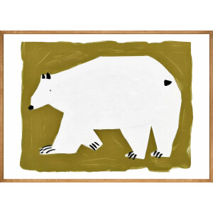 De Wandelende Witte Beer Poster - 21x30 cm