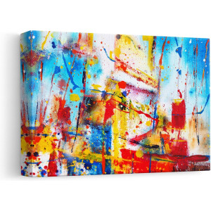 Artaza Canvas Schilderij Abstracte Kunst - Kleurvolle Hand Gemaakte Acryl  - 30x20 - Klein - Foto Op Canvas - Canvas Print