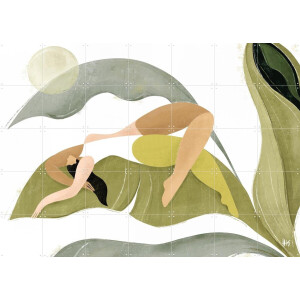 IXXI Banana Palms, Maggie Stephenson - 140 x 100 cm - Gratis ophangtool - Grote wanddecoratie en posters - Illustraties, Speels, Woonkamer