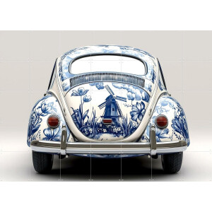 IXXI Delfts Blauwe Kever, Margriet Hulsker - 140 x 100 cm - Gratis ophangtool - Grote wanddecoratie en posters - Grafisch Ontwerp, Vintage