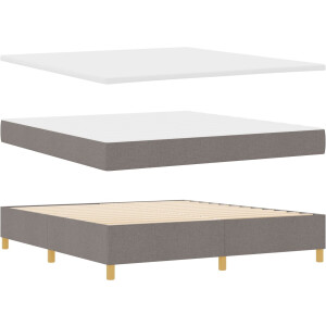 vidaXL - Boxspring - bed - met - matras - met - hoofdeinde - Taupe - 180 - x - 200 - cm - Stof
