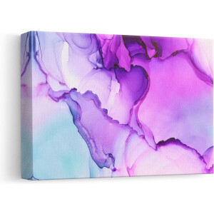 Artaza Canvas Schilderij Abstracte Kunst - 30x20 cm - Klein - Muurdecoratie Woonkamer - Wanddecoratie Marmer - Kamer Accessoires