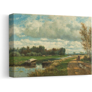 Artaza Canvas Schilderij Landschap in de Omgeving van Den Haag - Willem Roelofs - 30x20 - Klein - Kunst - Canvas Print