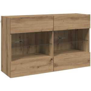 vidaXL - TV - Wandkast - 98,5 - x - 30 - x - 60,5 - cm - Artisan - Eiken - Bewerkt - hout