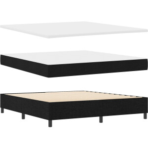 vidaXL - Boxspring - bed - met - hoofdeinde - Zwart - 180 - x - 200 - cm - Stof