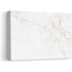 Artaza Canvas Schilderij Abstracte Kunst - Witte Marmer met Bruin en Grijs - 30x20 - Klein - Foto Op Canvas - Canvas Print