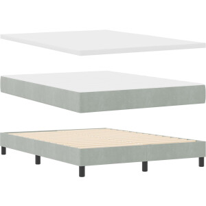 vidaXL - Boxspring - bed - met - matras - Lichtgrijs - 140 - x - 200 - cm - Fluweel