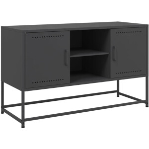 vidaXL Tv-meubel - 100,5x39x60,5 cm - Staal - Zwart Tv-meubel - Tv-meubelen - Tv-meubel - Tv-meubelen
