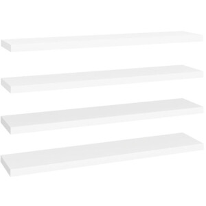 vidaXL - Wandschappen - zwevend - 4 - st - 120x23,5x3,8 - cm - MDF - wit