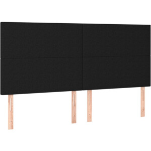 vidaXL - Hoofdbord - zwart - 200x5x118/128 - cm - stof