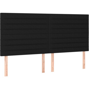 vidaXL - Hoofdbord - zwart - 200x5x118/128 - cm - stof