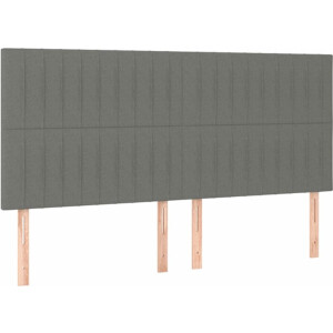 vidaXL - Hoofdbord - donkergrijs - 180x5x118/128 - cm - Stof