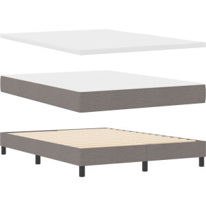 vidaXL - Boxspring - bed - met - matras - met - hoofdeinde - Taupe - 160 - x - 200 - cm - Stof