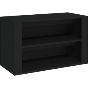 vidaXL - Schoenenrek - 75x35x45 - cm - bewerkt - hout - zwart