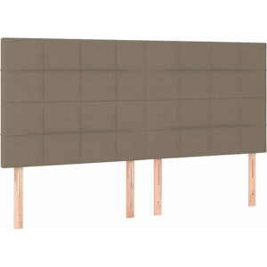 vidaXL - Hoofdbord - taupe - 180x5x118/128 - cm - Stof