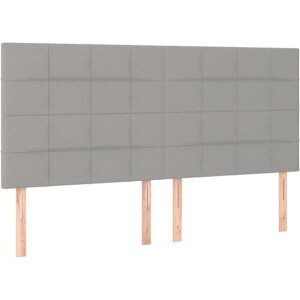 vidaXL - Hoofdbord - lichtgrijs - 200x5x118/128 - cm - stof