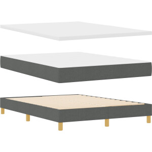vidaXL - Boxspring - bed - met - matras - Donkergrijs - 200 - x - 160 - cm - Stof