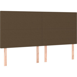 vidaXL - Hoofdbord - donkerbruin - 180x5x118/128 - cm - stof
