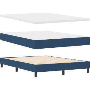 vidaXL - Boxspring - bed - met - hoofdeinde - Blauw - 140 - x - 200 - cm - Stof