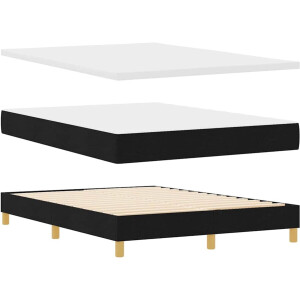 vidaXL - Boxspring - bed - met - hoofdeinde - Zwart - 160 - x - 200 - cm - Stof